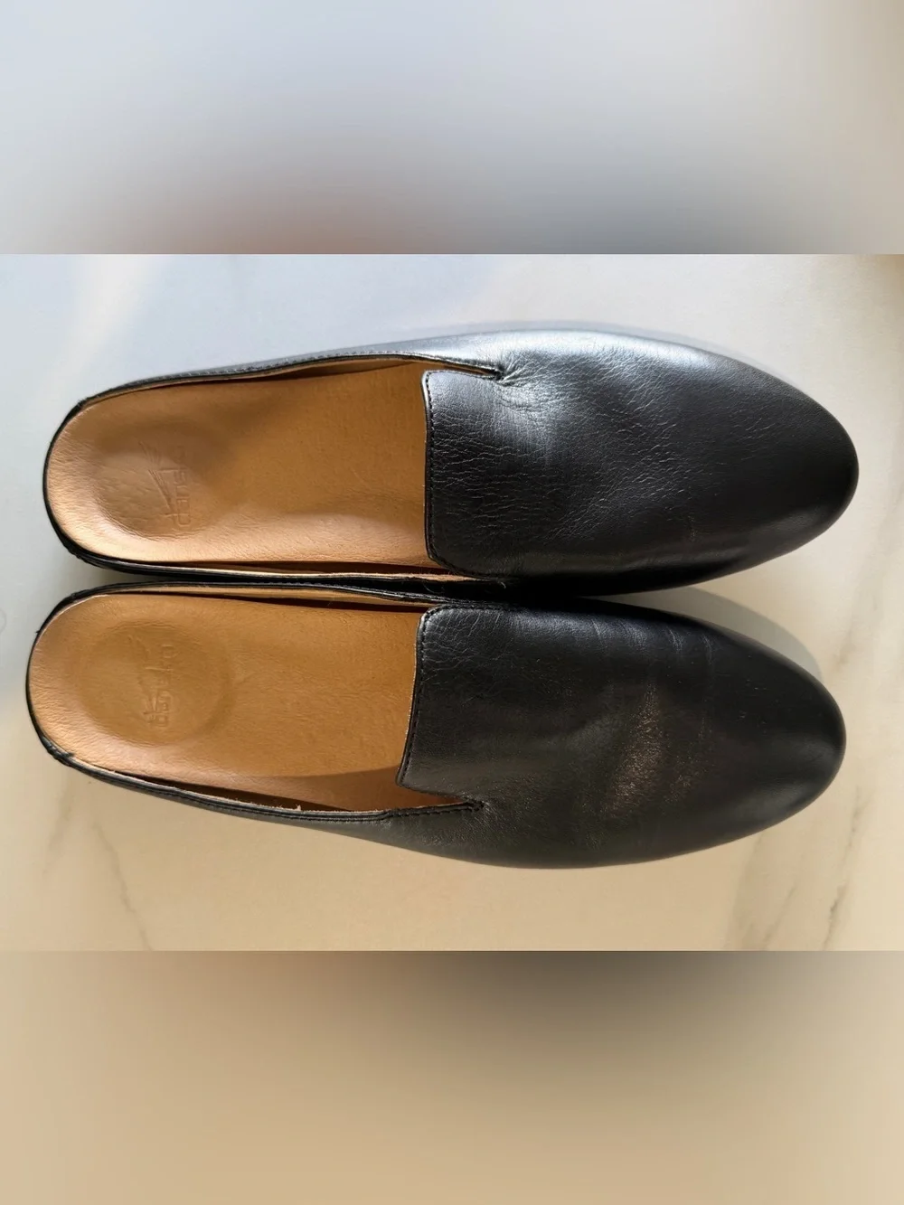Dansko Black Leather Slip-On Clog